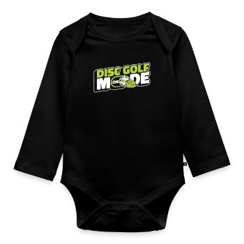 Disc Golf Mode On Frisbee Golf Korb Scheibe - Baby Bio-Langarm-Body - Schwarz - Vorne