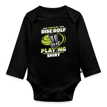 This Is My Disc Golf Playing Clothing Basket - Organic Longsleeve Baby Bodysuit - black - Front