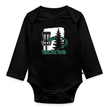 Treejection Basket Disc Golfer Frisbee Golf - Organic Longsleeve Baby Bodysuit - black - Front