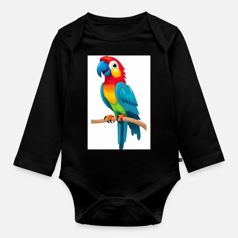 Perroquet mignon - Body Bébé bio manches longues - noir