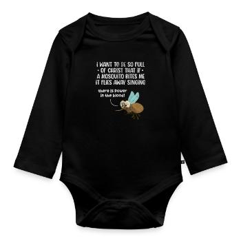 Bible - Organic Longsleeve Baby Bodysuit - black - Front