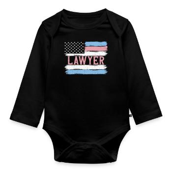 US Pride Legal Officer Judgement Gift Idea - Organic Longsleeve Baby Bodysuit - black - Front