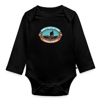 Cross Country Skiing Meet You At The Trailhead Ski - Baby Bio-Langarm-Body - Schwarz - Vorne
