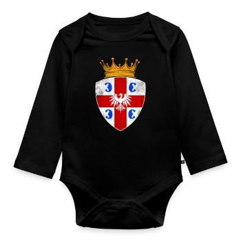 Serbia coat of arms - Organic Longsleeve Baby Bodysuit - black - Front