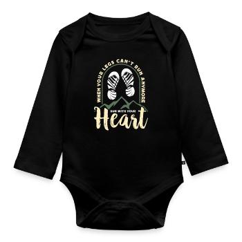 Cross Country Running When Your Legs Can't Race - Organic Longsleeve Baby Bodysuit - black - Front