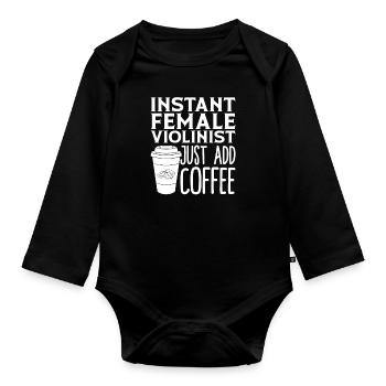 Violin Violin Coffee - Organic Longsleeve Baby Bodysuit - black - Front