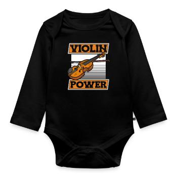 Violin Violin Energy - Organic Longsleeve Baby Bodysuit - black - Front