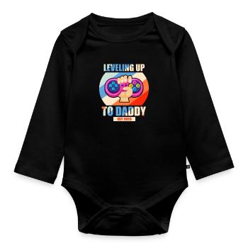 Grossesse Grossesse Naissance Bébé Cadeau - Body Bébé bio manches longues - noir - Devant