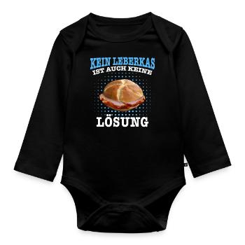Leberkäs Bayern Leberkas Semmel Fleischkäse - Baby Bio-Langarm-Body - Schwarz - Vorne