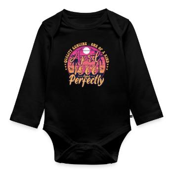 April 1966 anniversary 1966 Retro 1966 April - Organic Longsleeve Baby Bodysuit - black - Front