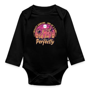 April 1974 anniversary 1974 Retro 1974 April - Organic Longsleeve Baby Bodysuit - black - Front