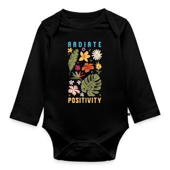 Radiate Positivity - Organic Longsleeve Baby Bodysuit - black - Front