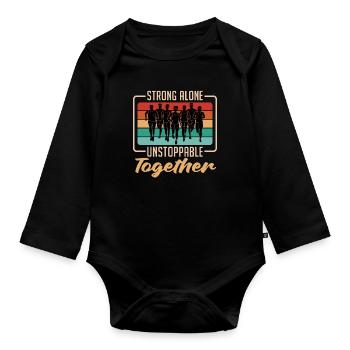 Cross Country Strong Alone Unstoppable Retro Race - Body Bébé bio manches longues - noir - Devant