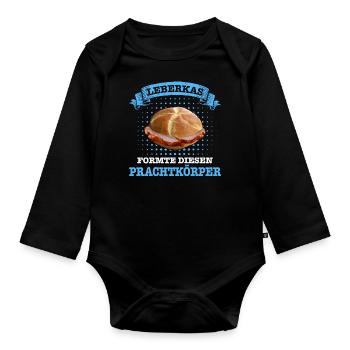 Leberkäs Bayern Leberkas Semmel Fleischkäse - Baby Bio-Langarm-Body - Schwarz - Vorne