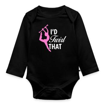 Baton Twirler, Baton Twirling, Gymnastics - Organic Longsleeve Baby Bodysuit - black - Front