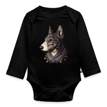 Bull terrier - Organic Longsleeve Baby Bodysuit - black - Front