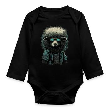 Mouton hippie - Body Bébé bio manches longues - noir - Devant