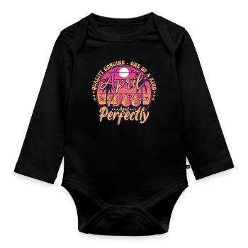 March 1988 anniversary 1988 Retro 1988 March - Organic Longsleeve Baby Bodysuit - black - Front