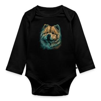 Chow Chow - Baby Bio-Langarm-Body - Schwarz - Vorne