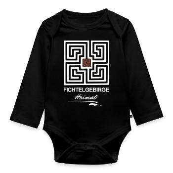 Fichtelgebirgs-Labyrinth - Baby Bio-Langarm-Body - Schwarz - Vorne