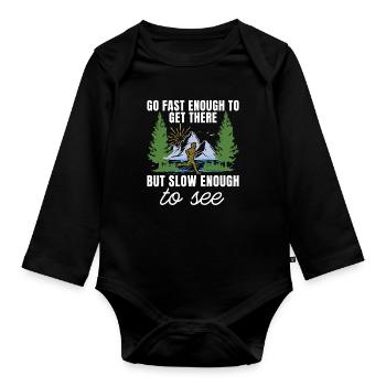 Trail Running Allez assez vite pour Trail Race Randonnée - Body Bébé bio manches longues - noir - Devant