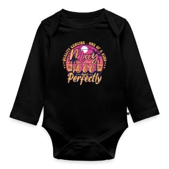 May 1960 anniversary 1960 Retro 1960 May - Organic Longsleeve Baby Bodysuit - black - Front