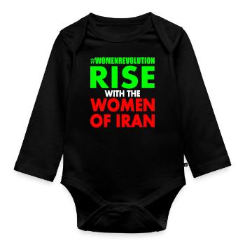 Rise with the women of iran - Body Bébé bio manches longues - noir - Devant