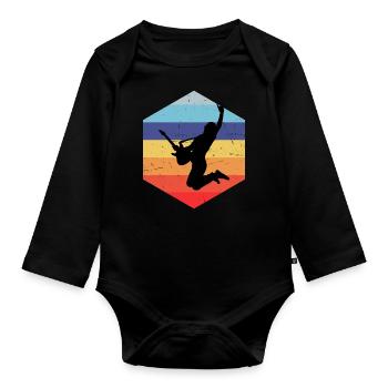 Electric guitar classical guitar Men's Guitar - Organic Longsleeve Baby Bodysuit - black - Front