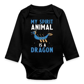 Chinese Boat Race for Dragon Boat Trainers - Organic Longsleeve Baby Bodysuit - black - Front