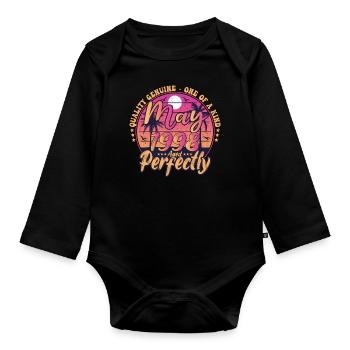 May 1998 anniversary 1998 Retro 1998 May - Organic Longsleeve Baby Bodysuit - black - Front