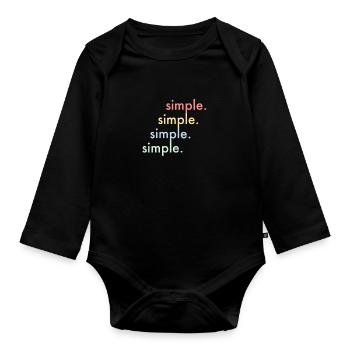 einfaches Shirt Design - simple - Baby Bio-Langarm-Body - Schwarz - Vorne