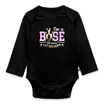Cheerleading I'm Base I'll Never Let You Gymnastic - Baby Bio-Langarm-Body - Schwarz - Vorne