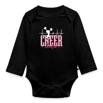 Cheerleading Cheerleader Cheer Squad Cheering - Organic Longsleeve Baby Bodysuit - black - Front