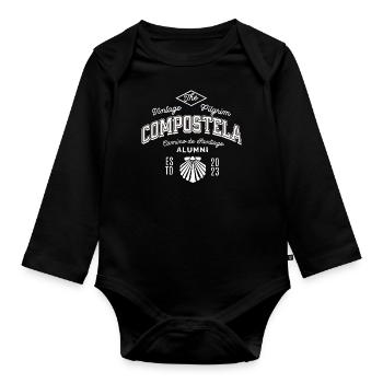 The vintage Pilgrim Compostela Alumni - Organic Longsleeve Baby Bodysuit - black - Front