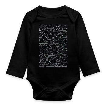 Cloud Surfer Paragliding light - Organic Longsleeve Baby Bodysuit - black - Front