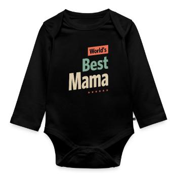 La meilleure maman du monde - Maman Grand-mère - Body Bébé bio manches longues - noir - Devant