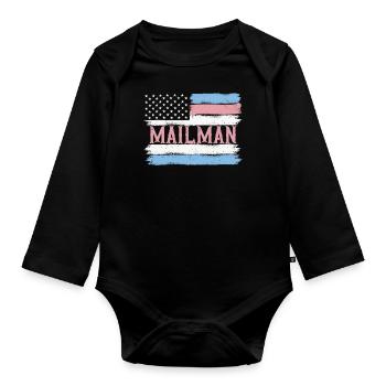 US Pride Deliverer Post Service Gift Idea - Baby Bio-Langarm-Body - Schwarz - Vorne