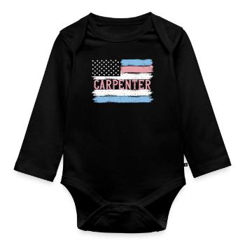 U.S. Pride Woodworker Menumaker Idée cadeau - Body Bébé bio manches longues - noir - Devant