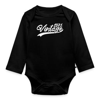 Millésime 1971 Cadeau d’anniversaire 1971 - Body Bébé bio manches longues - noir - Devant