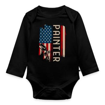 Painting - Organic Longsleeve Baby Bodysuit - black - Front