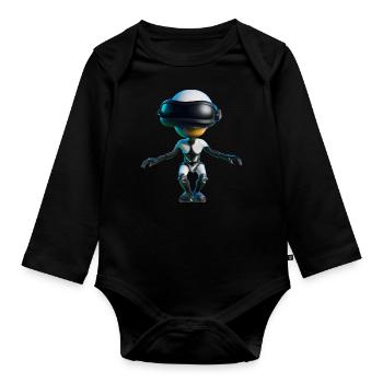 VR Alien - Organic Longsleeve Baby Bodysuit - black - Front