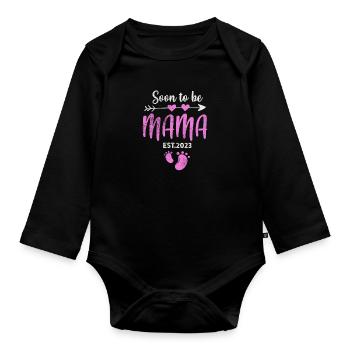 Grossesse - Body Bébé bio manches longues - noir - Devant