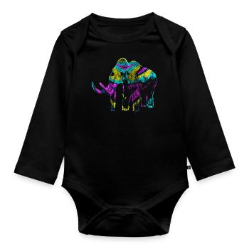 Mammouth - Body Bébé bio manches longues - noir - Devant