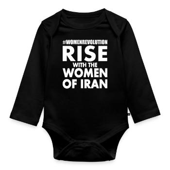 Rise with the women of iran - Body Bébé bio manches longues - noir - Devant