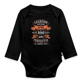 Years of excellence April 2010 Gift - Organic Longsleeve Baby Bodysuit - black - Front