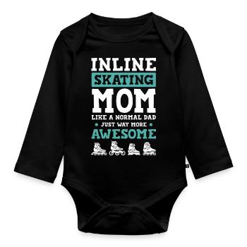 Skate Mama - Organic Longsleeve Baby Bodysuit - black - Front
