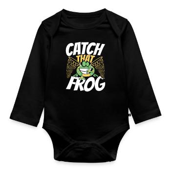 Attrapez cette grenouille Rainette Crapaud Têtard - Body Bébé bio manches longues - noir - Devant