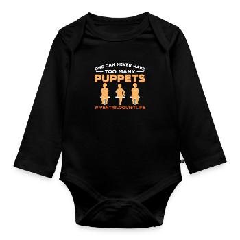C’est drôle, on ne peut jamais avoir trop de poupées, - Body Bébé bio manches longues - noir - Devant