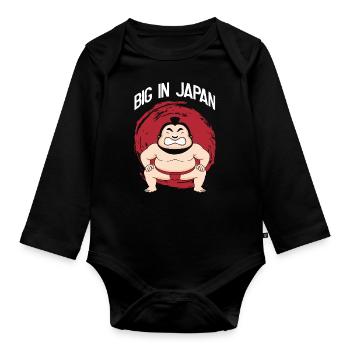 Sumo Ringer Japan - Baby Bio-Langarm-Body - Schwarz - Vorne