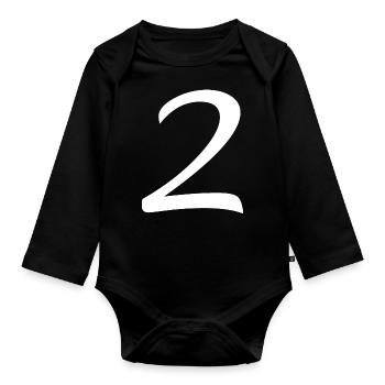 2 - Organic Longsleeve Baby Bodysuit - black - Front
